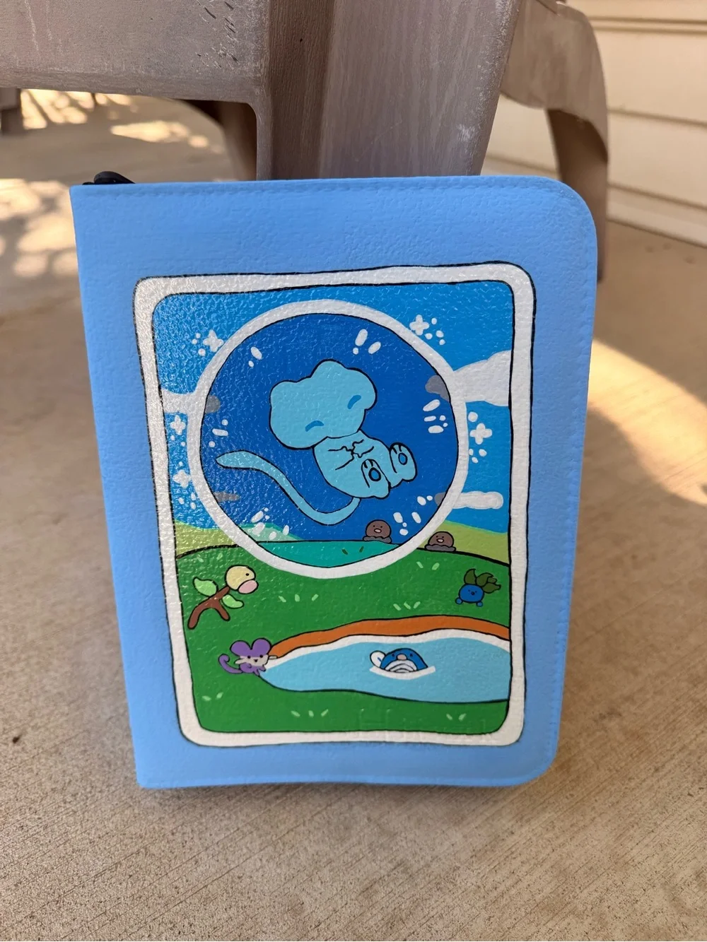 Trading Card Binder. Hand Painted Bubble Mew.
